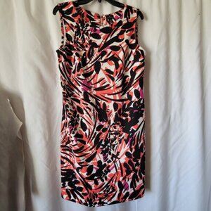 Worthington dress Sleeveless Geometric Medium Colorful Bright Midi Club Retro